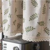 Popxstar Nordic Style Short Curtains Solid Cotton Linen Lace Hem Half Tulle Curtain Wine Cabinet Door Kitchen Window Small Curtains