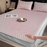 Popxstar Simple Thicken Latex Summer Mat for Bed High-quality Cool Feeling Fabric Fitted Bed Sheet Set Queen Breathable Ice Silk Bed Mats