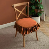 Velvet Fabric Ruffled Edge Cushion Thickened Tied Anti Slip Home Seat Cover Office Household Detachable Washable Seat Cushions