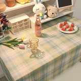 Popxstar Ins Korean Plaid Tablecloth Jacquard Fabric Desk Table Cloth Mat Background Cloth Home Decoration Nordic Modern Table Livingroom