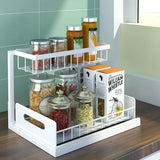 Kitchen Sink Storage Rack 2 Tier Under Sink Organizers And Storage Solutions Multi-purpose Bathroom Shelf Kitchen Organizer