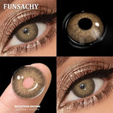 Popxstar   2pcs Hot Selling Colored Contact Lenses for Eyes Beauty Pupils Natural Brown Gray Lens Women Men Cosmetics  Yearly Use