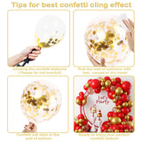 Popxstar  Red and gold balloon wreath set, 122 pieces 18 12 10 5 inch red and gold balloons with golden colorful confetti balloons, suitab