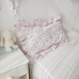 1 Piece Brief Pillowcase Ruffle Design Pillow Cover Floral Printed Princess Pillow Case