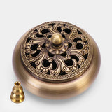Popxstar  Incense Furnace Pure Copper Household Indoor Sandalwood Antique Pan Incense Furnace Soothes The God Incense Furnace