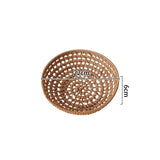 Natural rattan weaving storage basket retro vegetable fruit storage tray kitchen living room household hotel restaurant cafe