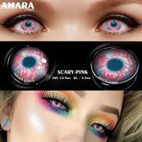 Popxstar  2 Pack Halloween Colored Contact Lenses Anime Cosplay Eyes Lenses Colored Lenses White Black Red Lenses