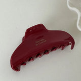Popxstar Korean Women Large Red Bright Color Acetate Hair Claws Barrettes Hairpins Ponytail Hair Clips Girls Hair Accessories Shark Clip