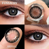 Popxstar  1 Pair Dark Black Color Contact Lenses for Eyes Natural Brown Grey Eye Contacts Beautiful Pupils Makeup Lens Yearly Use