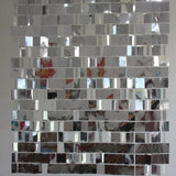 Popxstar Mirror reflective Silver Square Sequin Door Curtain Hotel KTV Indoor Partition Hanging Ornaments Wedding party Decoration suppli