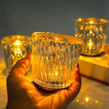 Diamond-shaped Rechargeable Night Light Crystal Atmosphere Table Lamp  for Bedroom Living Room Bar Bedside Party Decor Lighting