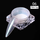 Popxstar Aurora Pearl Nude Pink White Nails Glitter Dust Chrome Moonlight White Rubbing on Powder Shell Mirror Pigment Nail Art Supplies