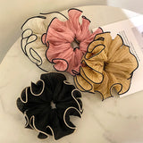 Popxstar Korean Retro Wrinkle Chiffon Scrunchies for Women Girls Sweet Temperament Fashion Exaggerated Hair Band Hair Accessories