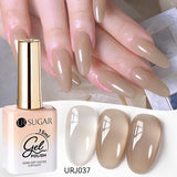popxstar UR SUGAR 15ml Jelly Milky White Translucent Color Gel Polish Semi Permanent UV Gel Nail Art Soak Off Gel Varnish Latest Fashion