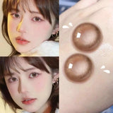 Two Large Black Eye Color Contact Lenses Prescription with Diopter Lenses with Eye Contact Lenses Student Animation Natural