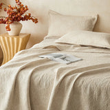 Popxstar  3Pcs Luxury Natural Cotton Linen Soft Comfortable Quilted Bedspread, Bed Cover, Mattress Topper, Bed Sheet, With Pillowcases