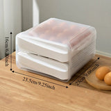 32-Compartment Double-Layer Egg Storage Box Transparent Plastic Refrigerator Storage Box Stable Thickened Egg Fresh-Keeping Box