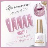 Popxstar 10ml Rainbow Purple Water Light Cat Magnetic Gel Nail Polish Shining Sliver-light Holographics Semi Permanent UV Gel
