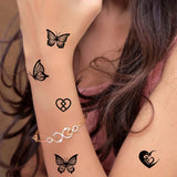 Popxstar  Magic Tattoo Waterproof Temporary Tattoo Sticker Lasts To 15 Days Butterfly Tattoo