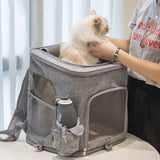 Foldable Cat Backpack, Large Capacity Travel Pet Carrier Bag with Adjustable Straps, Portable Dog Backpack Bag for Small Pets
