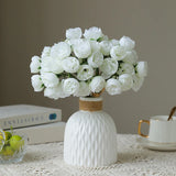 Popxstar 27 Heads Rose Pink Peony Artificial Flowers Silk Bouquet Roses Fake Flower for Table Vase Arrange Home Wedding Decoration Flower