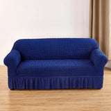1/2/3/4 Seater Seersucker Sofa Slipcover with Skirt Universal Stretch Sofa Couch Slipcover Easy Fitted Chair Furniture Protector