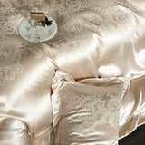 Satin Jacquard 1000TC Egyptian Cotton Patchwork European Luxury Bedding Set Duvet Cover Flat/Fitted Bed Sheet Pillowcases 4Pcs