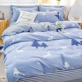 Popxstar  New Fashion Print Queen Size Bedding Set King Size Daisy Printed  Duvet Cover Set with Flat Sheets Cozy Durable Bedding Sets