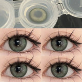 Popxstar  Two pieces Color Contact Lens CompanionFor Eye Use Lenses Green Blue Color Cosmetics Student Accessories Soft Lens Natural Anime