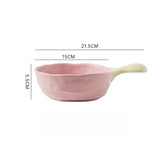 Ceramic Handle Bowl Household Large Capacity Fruit Salad Bowl Instant Noodle Handle Bowl
