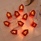 Popxstar Christmas Wooden House LED String Light Xmas Tree Hanging Ornament Christmas Decoration For Home Kids New Year Gift Navidad