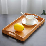 Popxstar  Solid Color Wooden Rectangular Dinner Plate Western Food Rectangular Square Snack Dessert Serving Tray Restaurant Bar Household