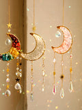Popxstar  Crystal Sun Catcher Prism Wind Chimes Moon Catchers Rainbow Maker Prism Hanging Decor Wind Bell Garden Decoration Outdoor Gifts