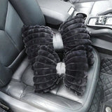 Cute Bowknot Winter Plush Car Neck Pillow 1pc - Warm Soft Solid Color Headrest Cushion For Car/SUV/Truck, Stylish Automotive Supplies