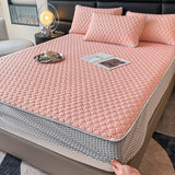 Popxstar Simple Thicken Latex Summer Mat for Bed High-quality Cool Feeling Fabric Fitted Bed Sheet Set Queen Breathable Ice Silk Bed Mats