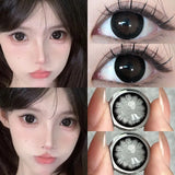 Popxstar  1Pair Blue Lens Color Eyes Contacts Lenses with Graduation Degree Myopic Prescription -0.00 to -8.00 High Quality Lens