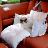 Cat Car Seat Ice Silk House Car Bed Transport Pet Car Seat Cover Auto Safety Seat for Cats Small Dogs Carrier Bag