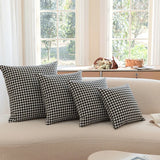 Popxstar Classic Black and White Houndstooth Pillow Cover for Home Chic Square Weave Houndstooth Cushion Cover for Modern Home Décor