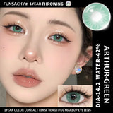 Popxstar  1pair New ARTHUR Color Contact Lenses for Eyes Green Eye Lenses Gray Contacts Fashion Cosmetic Pupils Yearly Color Eyes