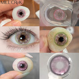 Popxstar 1Pair Colored Contact Lenses Cosplay Red Blue Purple Green Brown Grey Anime Lenses Halloween Beauty Cosmetic for Eye