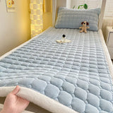 Popxstar Dormitory Single Thick Warm Bed Sheet Winter Milk Velvet Mattress Topper Double Bedspread Thin Bed Pad Mattress Cover Tatami Mat