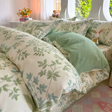 Small fresh pastoral cotton printing four-piece series bed sheet family student dormitory four-piece set