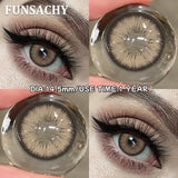 1 Pair Colored Brown Contact Lenses for Eyes Natural Soft Lens Women Makeup Lens Cosmetics Gray Pupils Yearly Daily Use