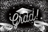 Popxstar Graduation Backdrop Congrats Gold Class of Grad Photocall Decoration Photography Background Photo Banner