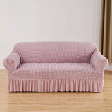 1/2/3/4 Seater Seersucker Sofa Slipcover with Skirt Universal Stretch Sofa Couch Slipcover Easy Fitted Chair Furniture Protector