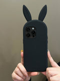 Popxstar  Cute 3D Bunny Rabbit Ear Silicone Phone Case for IPhone 13 14 15 16 Pro Max Japan Ins Funny Cartoon Shockproof Back Cover Case