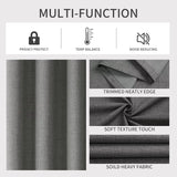 Popxstar Blackout Curtains 350cm Height Room Darkening Curtains for Bedroom 100% Black Out Textured Thermal Curtain Privacy Protection