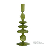 Popxstar Taper Candle Holders Glass Candlesticks for Home Wedding Table Decoration Glass Vase Table Bookshelf Candles Stand