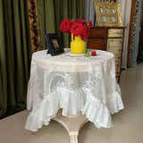 popxstar Retro Lace Tablecloth French Style Coffee Table Cloth Bedside TableCover Wedding Party Dining Home Decor Picnic Background Cloth