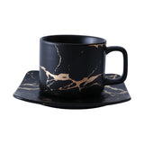 Popxstar  Marbling Matte Gold Products Series Japanese Style Black And White Cup And Saucer Case Tea Cup Glass Coffee Cup